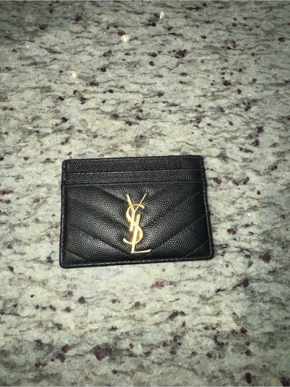 Saint Laurent Black Leather Card Holder